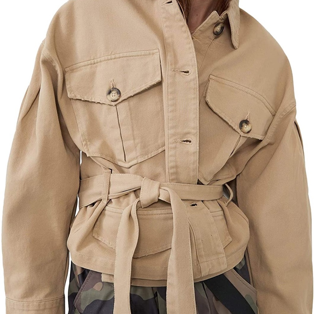 Zara Women Belted Jacket with Pockets 5520/200/710 size L